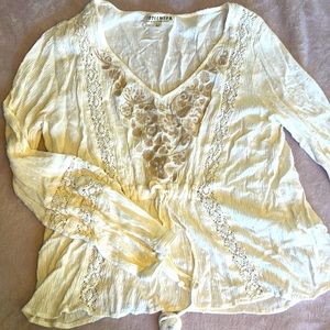 Long Sleeve Gauzy Western Style Shirt